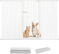 Lumizone Extra Tall Cat Gate 55.12" High Pressure Mounted Extra Wide 2025 New (17 Sizes) 1.37" Gap No Drilling Auto-Close One-Handed Operation Tall Pet Gate for Dogs(White, 55.12" H x 80.12"-84.44" W)