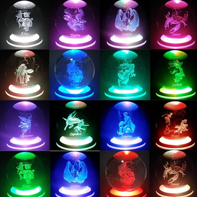 EUSTUMA LED Light Base Non-Slip Square Display Stand In A Variety of Colors,Suitable for Glass Crystal Spherical Artwork (Silver Led Base for Glass Ball)