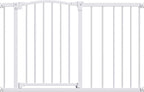 Great Gates Pet Gate - Durable Steel Gate for Stairs - Self-Closing Door & 2-Step Child Proof Lock - Wall-Friendly Dog Gates for Doorways (Fits Most) - 29.8"- 47.5", 34” Tall