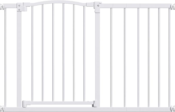 Great Gates Pet Gate - Durable Steel Gate for Stairs - Self-Closing Door & 2-Step Child Proof Lock - Wall-Friendly Dog Gates for Doorways (Fits Most) - 29.5"- 36.5", 34” Tall