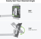 elitehood 28-inch Long Arm iPad Mount for Desk, Adjustable Tablet Desk Mount with Clamp, Sliver Aluminum Tablet Holder Compatible with iPad Pro 13/12.9/11, Air Mini, 4.7-13 inch Tablets & Cell Phones