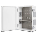 Outdoor Electrical Junction Box, ABS Water Resistant Enclosure with Internal Mounting Panel & Hinged Cover (15" H x 11" L x 6" W)