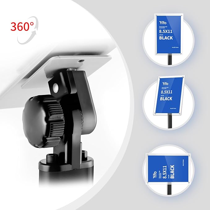 YIYO Sign Stand Poster Stand，adjustable heavy duty pedestal Sign Holder Floor Stand，acrylic frame floor signage standing for display menu 8.5*11 inch，Black (acrylic frame 8.5*11 Black)