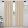 Easy-Going Rod Pocket Blackout Curtains for Bedroom, Room Darkening Window Curtains for Living Room, Thermal Insulated Noise Reduction Solid Window Drapes, 2 Panels(52x84 in, Beige)