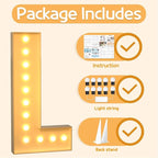 Marquee Letters 4 Feet Tall Large Light Up Letters L Happy Birthday Decorations Marry Me Engagement Party Decor Yellow Light Birthday Decorations Balloon Arch Kit Foam Sign L