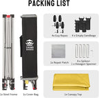 CROWN SHADES 8x8 Pop Up Canopy - Beach Tent with One Push Setup - Easy Outdoor Sun Shade for Events, Parties, Camping - Gazebo with STO-N-Go Cover Bag, Silver Coated Top, Yellow