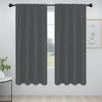 Easy-Going Rod Pocket Blackout Curtains for Bedroom, Room Darkening Window Curtains for Living Room, Thermal Insulated Noise Reduction Solid Window Drapes, 2 Panels(42x72 in, Grey)