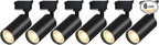 Brightened H Type Black Track Lighting Heads, 6PCS 3000K Warm White 20W 2400lm for Accent Lighting, Dimmable LED Track Lighting Ceiling Spotlight Fixture