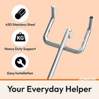 60 Pack 4 Inch Metal Pegboard Hooks, Fit 1/4 in and 1/8 in Peg Board Organizer Accessories, for Hanging Storage, Garages, Tool Sheds, Basements