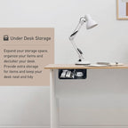 Under Desk Storage Shelf Under Desk Drawer Storage for Sit Stand Desk, Table, Gaming Desk, Workstations Under Desk Organizer Adds Tray for Home and Office(Black)