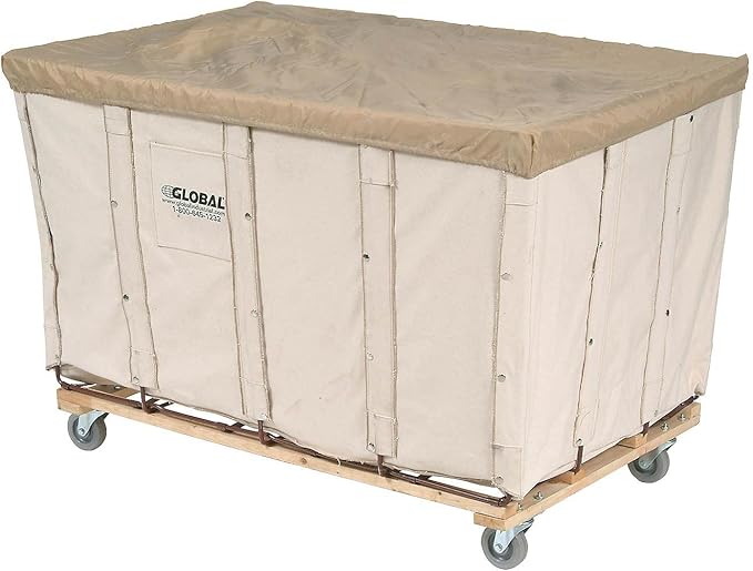 Global Industrial Canvas Basket Bulk Truck, 16 Bushel, 40" L x 28-1/4"W x 30-1/2"H