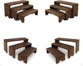 12Pcs Display Riser Wood Risers Cupcake Stand 3 Tier Racks Decorative Rectangular 4 Set Cologne Perfume Organizer Dessert Stands for Vendors Event
