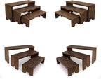 12Pcs Display Riser Wood Risers Cupcake Stand 3 Tier Racks Decorative Rectangular 4 Set Cologne Perfume Organizer Dessert Stands for Vendors Event