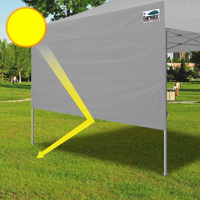 Eurmax USA 10ft Instant Canopy SunWall Canopy Tent Sidewall for Pop Up Canopy Tent,1 Pack Removable Sidewall Only(Grey)