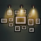 Battery Operated LED Spotlight, Picture Spot Lights, Indoor Uplighting, Puck Lights with Remote, Plants Tree Spotlight, Display Light for Paintings Dartboard Portrait-Gold