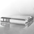 CiaoHER 2in Thickness Beveled Solid Acrylic Display Block Clear Polished Pedestal Stand Riser Solid Base (12x12)