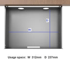 Under Desk Mounted Slide out Drawer, W 13.4" x D 9.3" Storage Organizer with Cable Management for Office & Standing Desks with High Crossbar, Metal, Black (Medium)