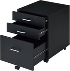 File Cabinet,3 Drawers Filing Cabinet for Home Office,Storage Drawers,with Wheels,Rolling Mobile,Printer Stand,Office,WorkHanging File Folders,19" L x 16" W x 22" H,Black