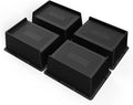 Bed Risers 3 Inch Heavy Duty, Oversized Furnitures Risers 3 inch Support 6000 lbs, Bed Table Rising Blocks, Fits for Couch, Sofa, Chair, Furniture Lifts (Black 4 Pack, 3 inch)