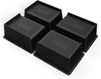 Bed Risers 3 Inch Heavy Duty, Oversized Furnitures Risers 3 inch Support 6000 lbs, Bed Table Rising Blocks, Fits for Couch, Sofa, Chair, Furniture Lifts (Black 4 Pack, 3 inch)