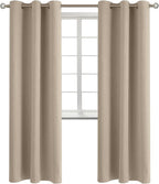 BGment Blackout Curtains - Grommet Thermal Insulated Room Darkening Bedroom and Living Room Curtains, Set of 2 Panels (42 x 84 Inch, Sand)