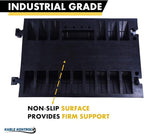 Kable Kontrol Atlas Heavy Duty Cable Protector Ramp - 2 Channel - 1 Pc - 35” Long Black & Yellow – 32000 Lbs Capacity - Rubber Speed Bump Wire Protector Cord Cover – CP9985