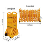 Yeeoy 13 Foot Safety Barrier, Expandable Mobile Barricade System, Commercial Foldable Barriers, Portable Traffic Barricade Fence for Construction, Traffic Control, Driveway Gate