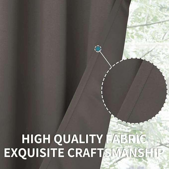 BGment Grey Sliding Door Curtain 84 Inches Long, Extra Wide Thermal Blackout Curtains for Glass Door Room Darkening Room Divider Privacy Window Curtain Drape with Grommet, 1 Panel, 100 Wide
