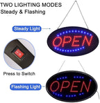 KEBE LED Open Signs for Business, Ultra Bright High Visibility Advertisement Board Electric Display Sign for Bar Hotel Shop Window Glass Door, 19"x10"