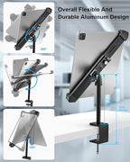 woleyi Anti Theft Desktop Tablet Kiosk Stand for 9-14" Tablet - 360° Swivel Tablets POS Stand Display Holder with Dual Security Lock and Key, Compatible iPad Pro 13/Air, Surface Pro/Go, Galaxy Tabs
