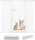Lumizone Extra Tall Cat Gate 61.02" High Pressure Mounted Extra Wide 2025 New (17 Sizes) 1.37" Gap No Drilling Auto-Close One-Handed Operation Tall Pet Gate for Dogs(White, 61.02" H x 59.45"-63.38" W)