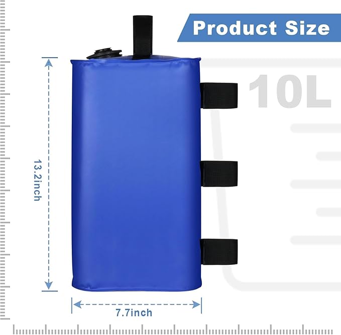 Canopy Water Weights Bag Set of 4, 88 LBS Gazebos Tent Water Weights Set, 4 Leg Weights for Gazebo, Pop-Up Canopy, Canopies, Tent (Blue 10L)