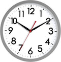 AKCISOT Wall Clock 10 Inch Silent Non-Ticking Modern Clocks Battery Operated - Analog Classic for Office, Home, Bathroom, Kitchen, Bedroom, School, Living Room(Gray)