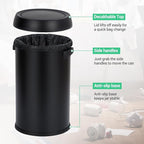 Commercial Grade Stainless Steel Kitchen Trash Can, 65L (17 Gallon) Heavy Duty Round Garbage and Recycling Bin with Fingerprint-Proof Swing Lid, Durable Indoor and Outdoor Use