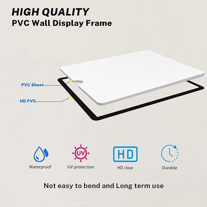2 Pack 8.5"x11" Sign Holder Wall-mounted, Self-Adhesive Display Frame for College Certificate/Poster/Paper/Picture Office/Store/School Display Sign Holder with Horizontal and Vertical (Gold)