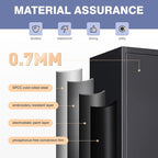 Metal Storage Cabinet with Locking Doors, Tall Cabinets for Home, Office, Warehouse Organizer (Black)