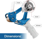 Heavy Duty Metal Frame Tape Gun - 3 Inch Core with Special Ergonomic Handle - Packing Tape Dispenser with Premium Tempered Steel Blade for 2" Tape Rolls