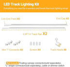VANoopee 8-Light LED Track Lighting Kit with 6.6FT H Type Track Rails, Dimmable Track Light Heads Bright Ceiling Spotlight Fixture for Kitchen Accent Art, 3000K Warm White, No Flicker 10W 800lm White