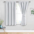 JIUZHEN Window Curtains Panels - Thermal Insulated Room Darkening Noise Reducing, 52 x 54 Inch Length Curtains for Bedroom Dining Room Kitchen, Set of 2 Panels with Tiebacks,Greyish White