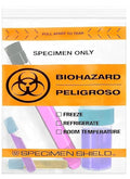 APQ Clear Orange Biohazard Specimen Bags, 12 x 15 Inches, Pack of 100