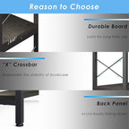 6-Shelf Corner Bookshelf, Vintage Industrial Corner Shelf Etagere Bookcase, Large Book Shelf with Metal Frame Open Storage Corner Cabinet (Black-Lockers)
