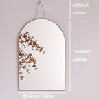FONDAZZA Gold Arched Wall Mirror 13”x19”-Vintage Hanging Mirror with Chain, Decorative Brass Mirror for Entryway, Bathroom, Bedroom&Living Room, Small Antique Gold Wall Mirror