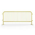 Angry Bull Barricades Metal Interlocking Steel Barricade (8.5 Ft. Heavy Duty, Flat Feet, Yellow Powder Coated, Set of 10)