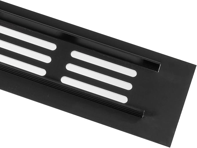 Vent Systems 11.81 x 1.57 (Outer Size) Rectangular Door Vent - Brown Aluminum Vent Cover Toe Kick Vent Cover - HVAC for Home Cabinet Vent - Intake/Exhaust Door Return Air Vent