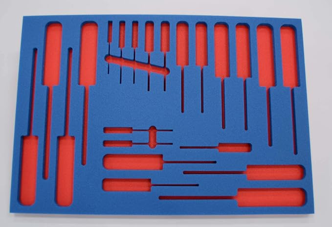 5S Tool Box Shadow Foam Organizers (2 Color) FITS Craftsman Model# 112225 TOP Box (10.75" x 18.125", Blue Top/Red Bottom)…