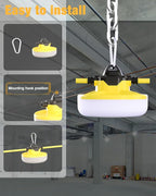 LED Construction String Light 50FT, 65W 8000Lm Industrial LED String Work Lights with 5 Bulbs, 5000K Linkable Work Lights Temporary Lighting for Construction Site, Job Site, Attic, Crawl Space