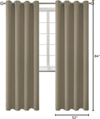 BGment Room Darkening Curtains 84 Inches Long - Grommet Thermal Insulated Drapes Window Treatment Curtains for Bedroom, 2 Panels, 52 x 84 Inch, Cocoa