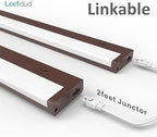 LED Under Cabinet Lighting Hardwired or Plug in, 32 Inch 16W, Dimmable 5 Color 2700K/3000K/3500K/4000K/5000K, Linkable Eyes Care Design Counter Lights for Kitchen, Sink, ETL Listed, Bronze