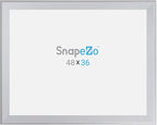 SnapeZo Poster Frame 36x48 Inches, Silver 1.7 Inch Aluminum Profile, Front-Loading Snap Frame, Wall Mounting, Wide Series