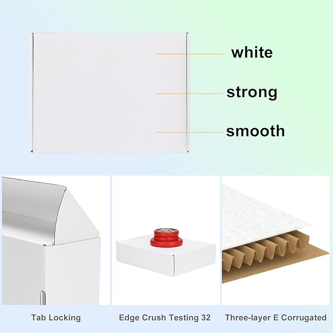 MEBRUDY 12x9x3 Shipping Boxes, 20 Pack White Literature Mailer Corrugated Cardboard Box for Small Business Mailing Packaging